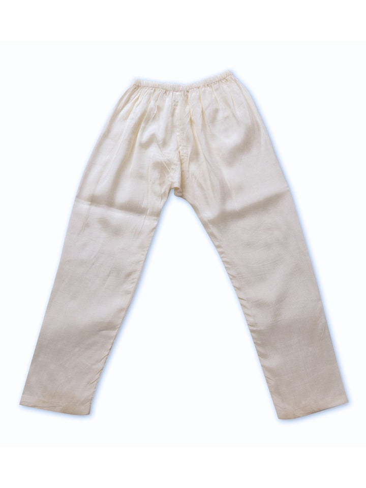 Viscose Silk Pajama, Off White | Newborn to Adult