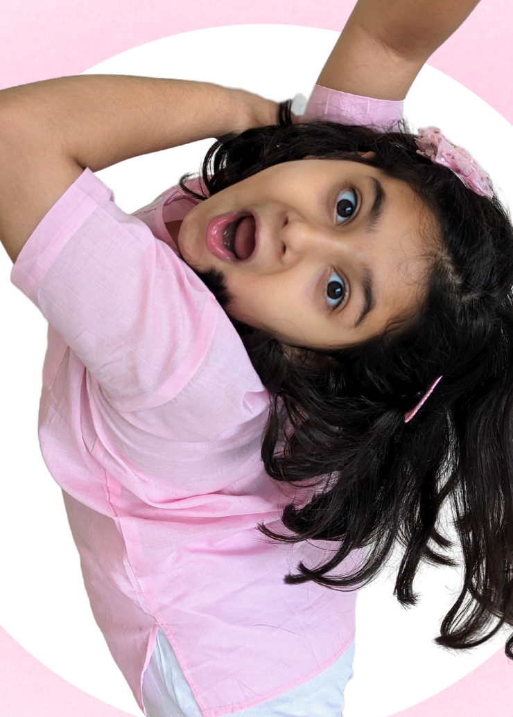 Cotton Mul Night Wear for Kids | Pastel Pink