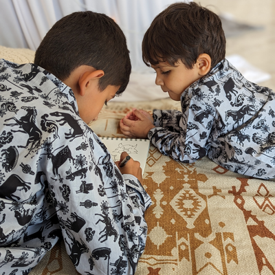 Cotton Pajama Set for Kids | Farm Animals