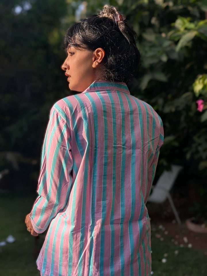 cotton nightsuit for women with functional no bra pockets