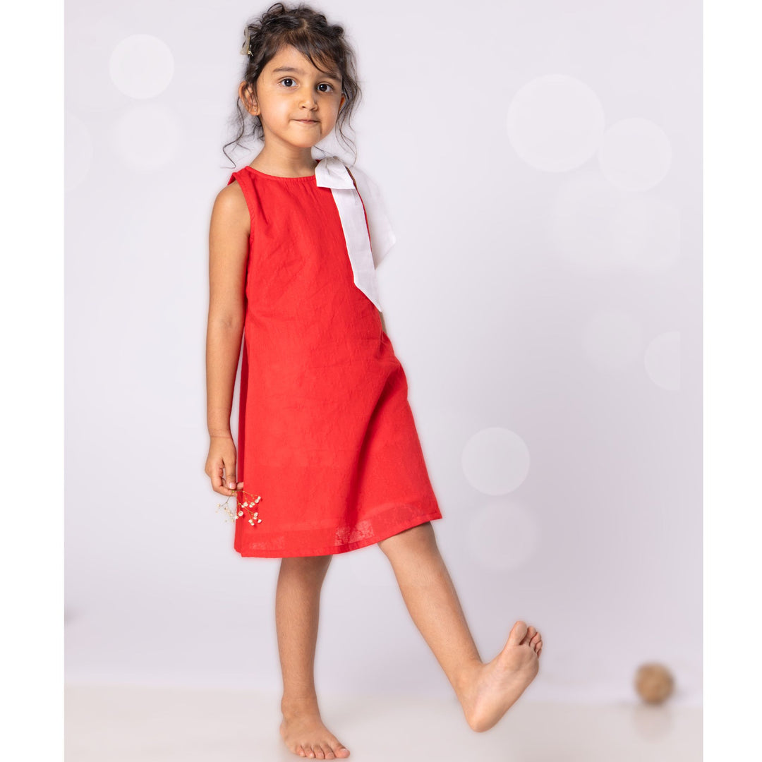 Cotton Dress | Colour Pop Red | 0-12Y