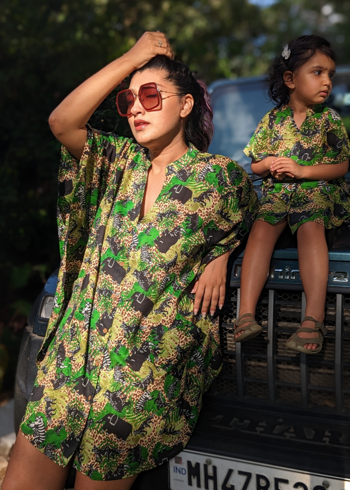 Girls Shirt Dress, Animal Safari print | Safari