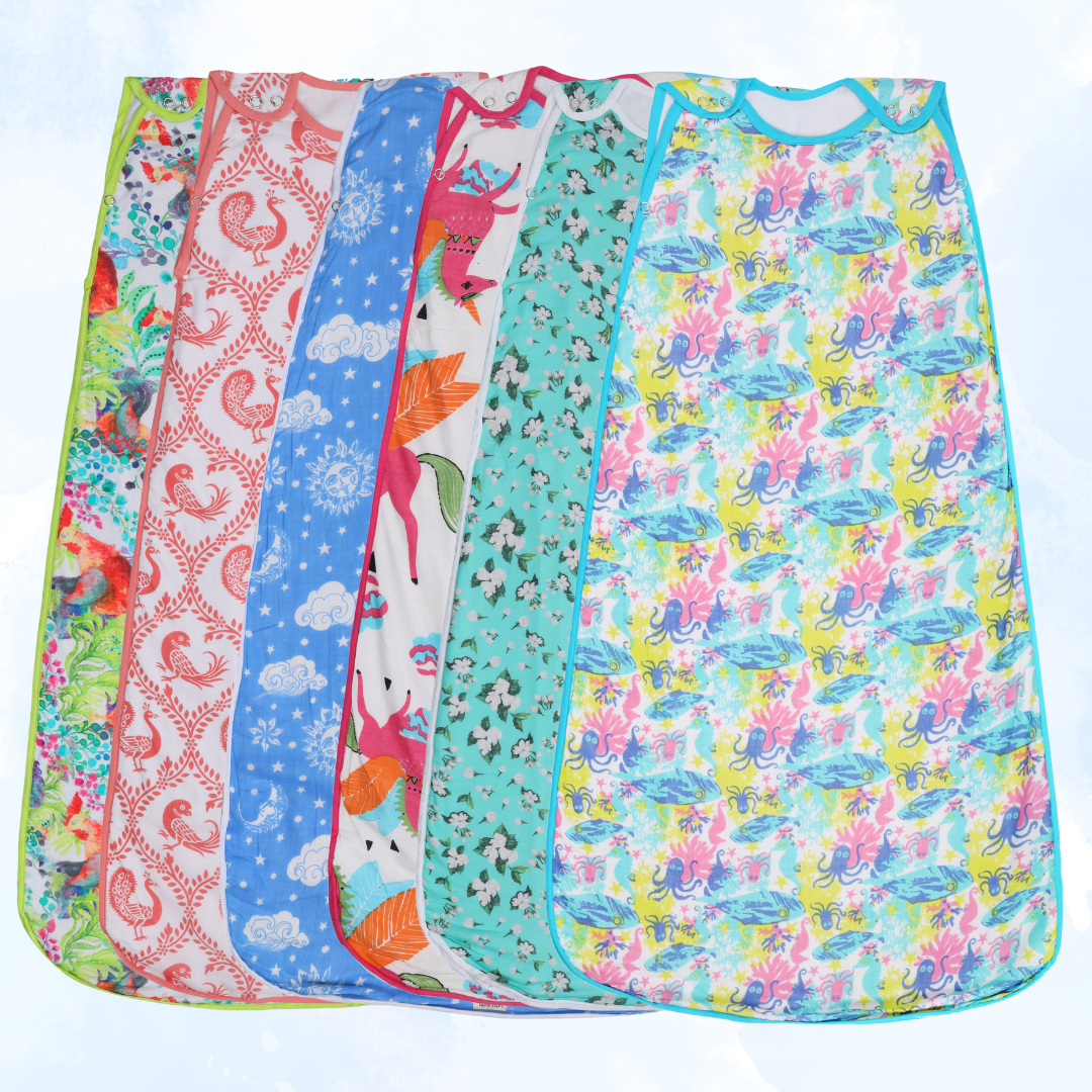 Baby Sleeping Bag | Cotton Malmal | Nayantaara Blue