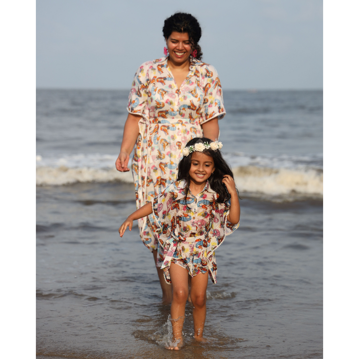 Kaftan style Shirt-Dress | Mermaid White