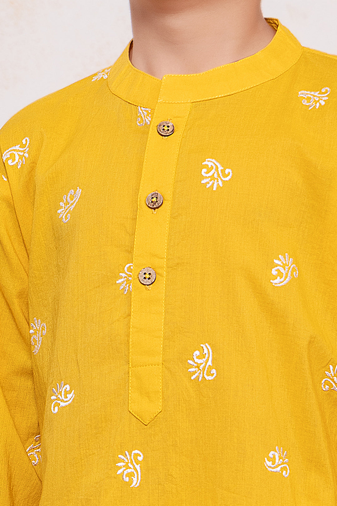 Embroidered Malmal Kurta | Sunshine Yellow | Newborn to Adult