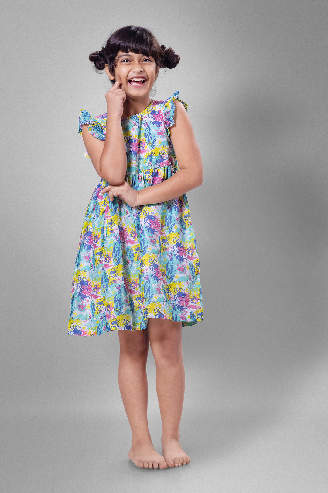 Cotton Malmal Dress | Under The Sea | 0-12 Years