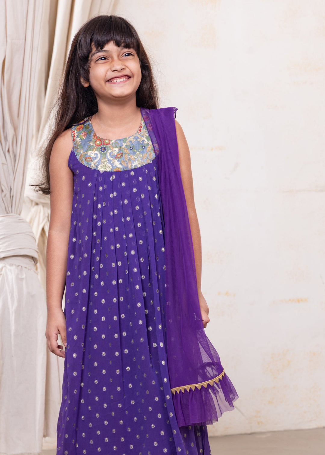 Purple Georgette Churidar Kurta | Girls &amp; Women