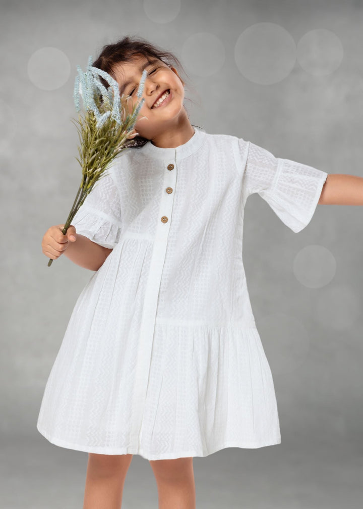 Cotton Dress | Colour Pop, White | 0-12Y