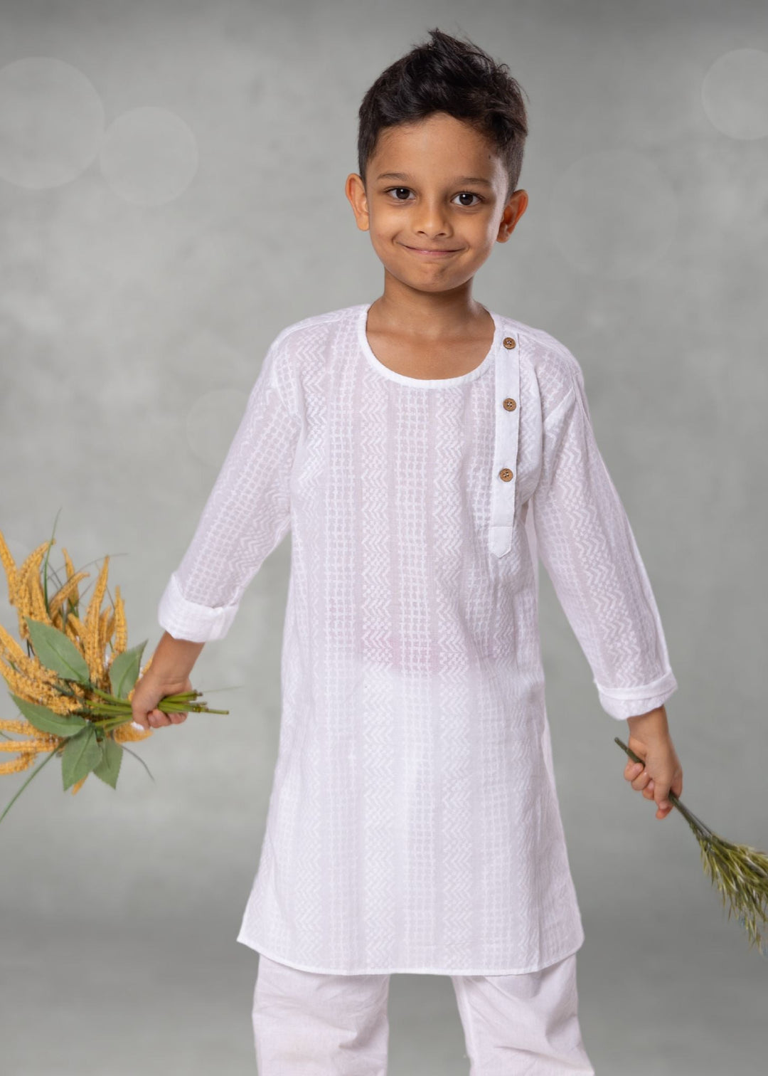 white cotton boys kurta soft organic