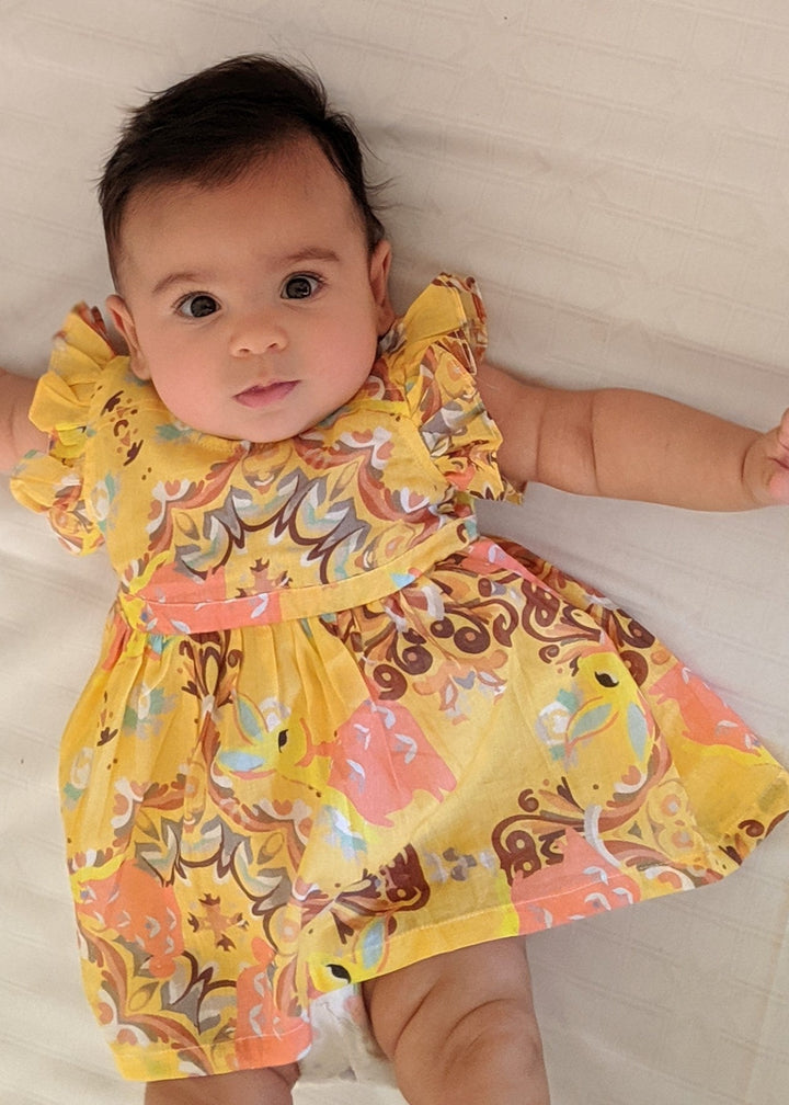 Cotton Malmal Dress | Funny Bunny