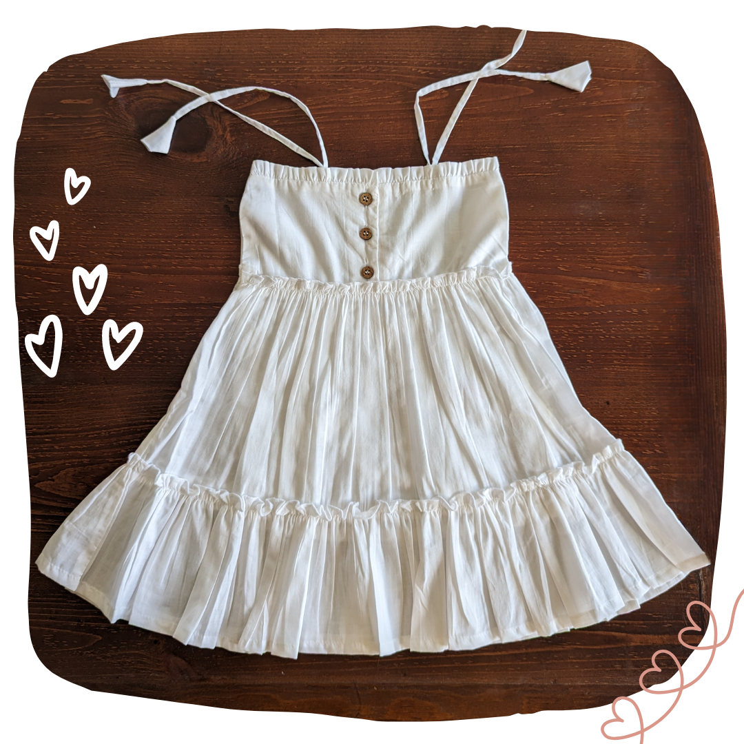 Malmal Cotton Malmal Dress | Simply Malmal White | 1 -12Y – Tura Turi