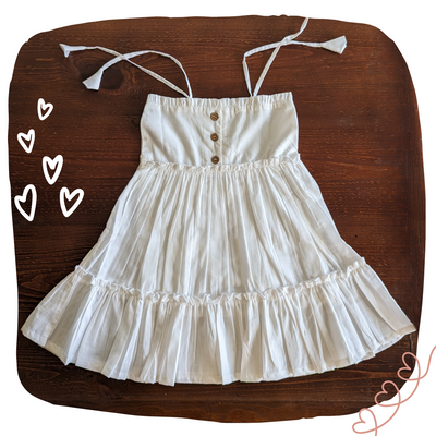 Cotton Malmal Dress | Simply Malmal White | 1 -12Y