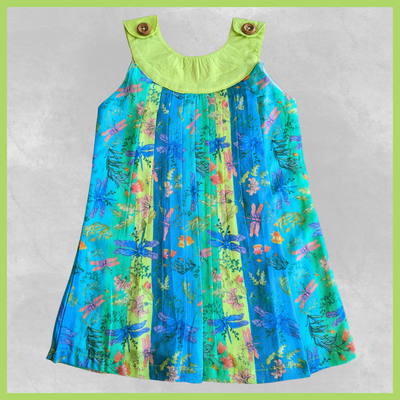 Cotton Malmal Dress | Dragonfly Neon | 1-12Y