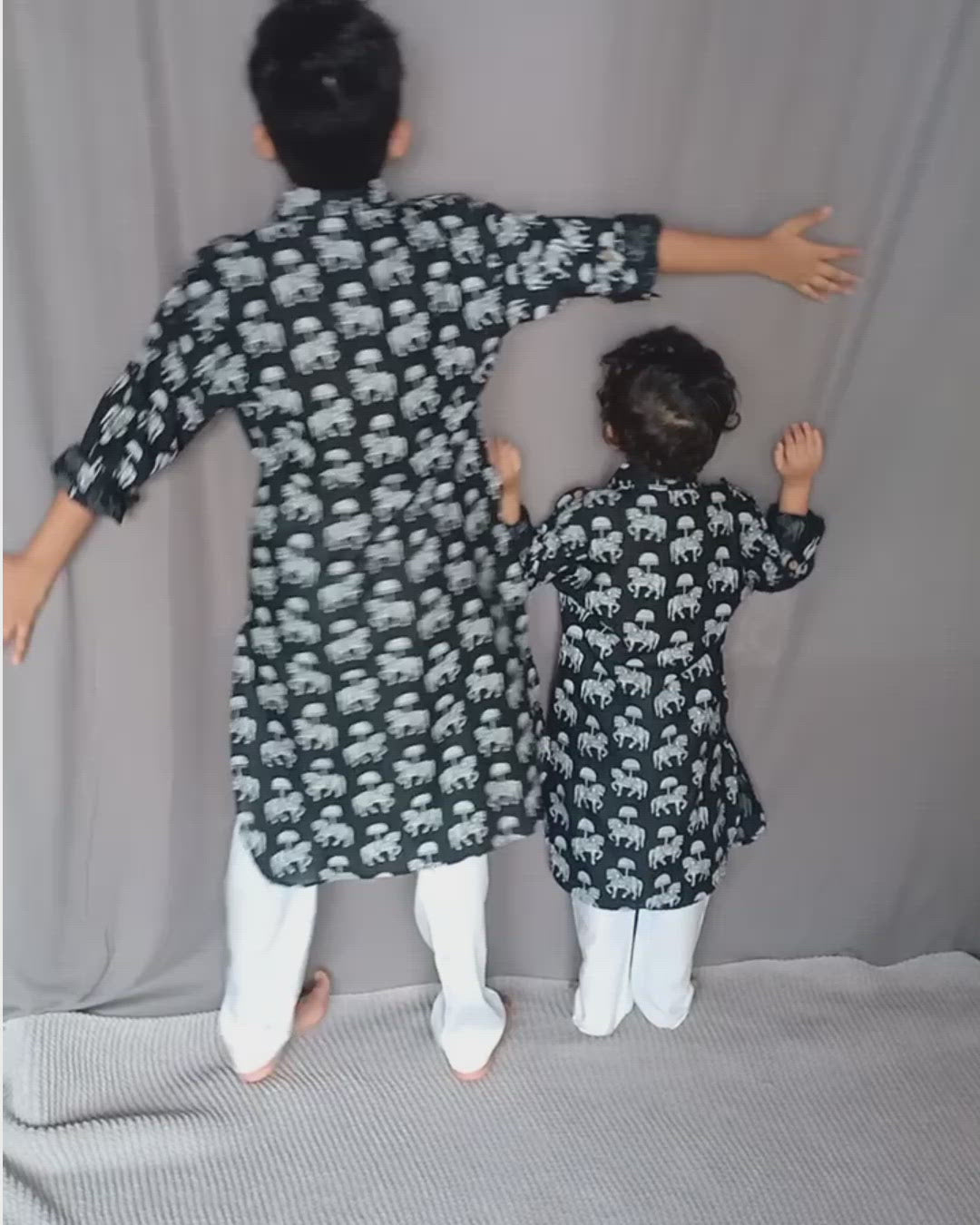 Cotton Malmal Kurta | Pathani Cut | Tugbug Ghoda Black