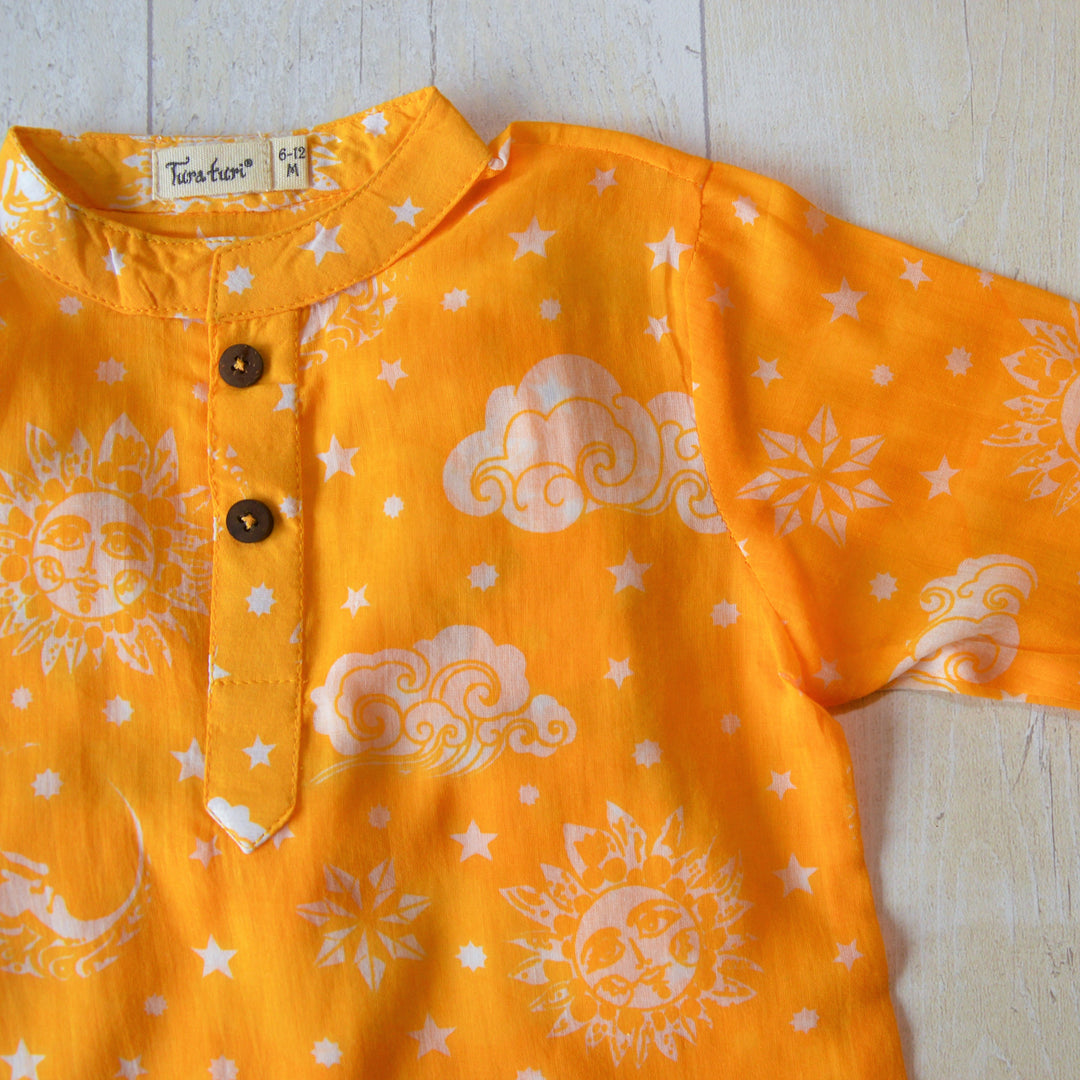 Cotton Malmal Kurta Pajama Set | Nayantaara Yellow