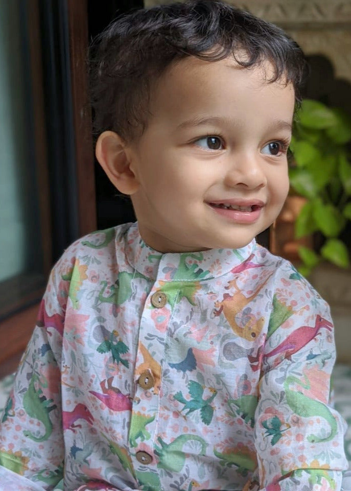 Malmal Kurta for Boys, Men | Dino-Roar