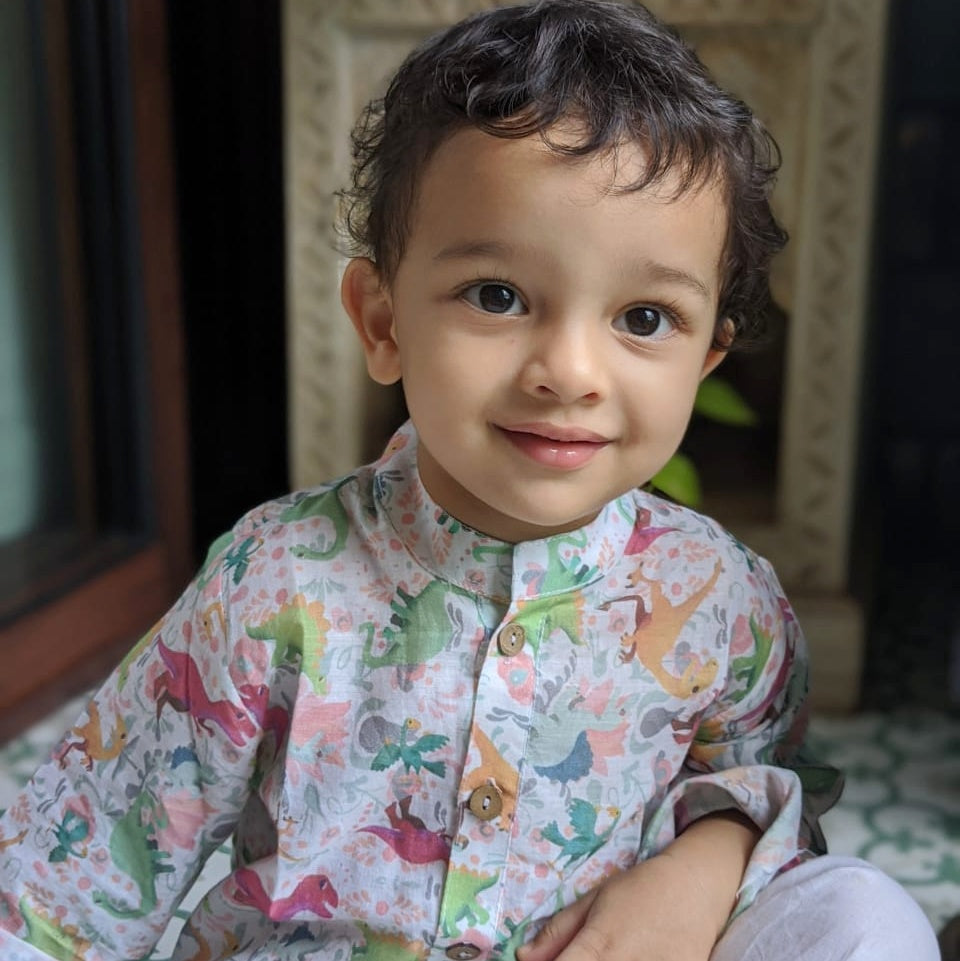 Malmal Kurta for Boys, Men | Dino-Roar