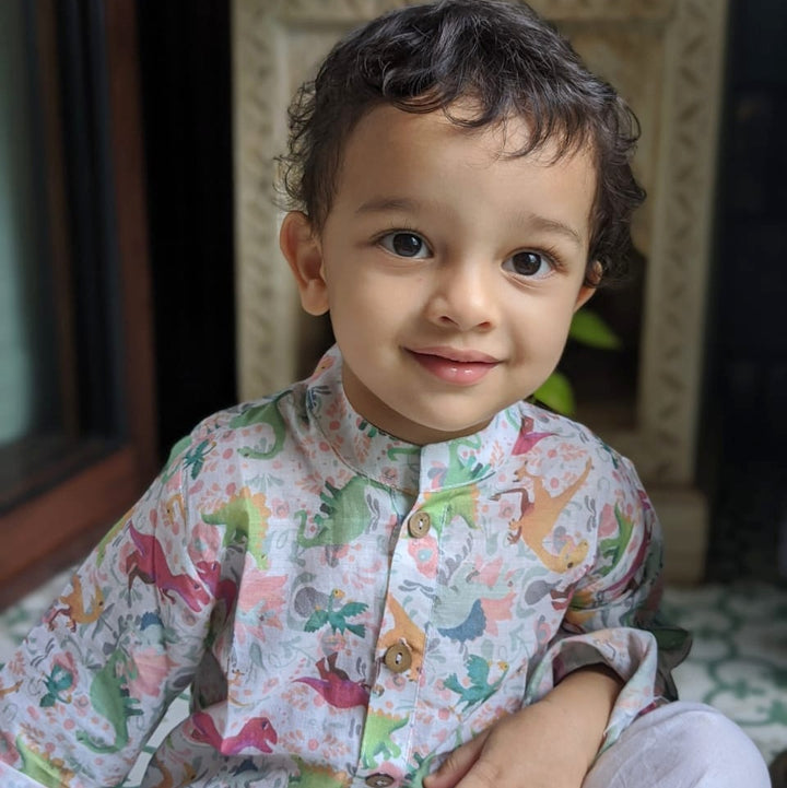 Malmal Kurta for Boys, Men | Dino-Roar