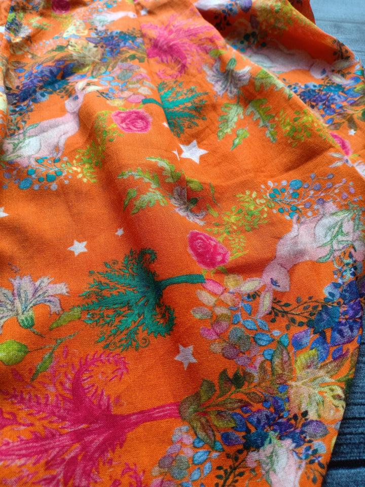 Malmal Short Kurti with Printed Dhoti | Bunny Hop