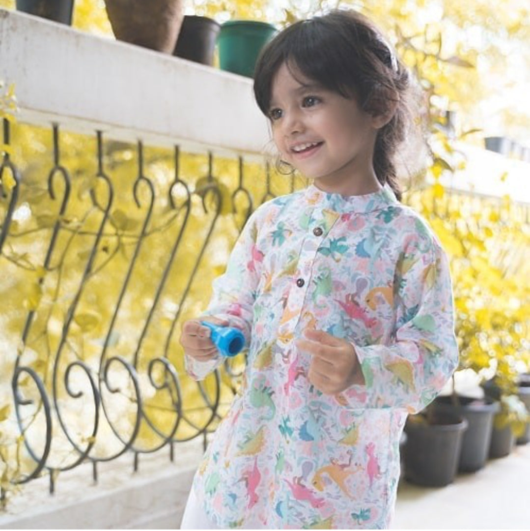 Malmal Kurta for Boys, Men | Dino-Roar