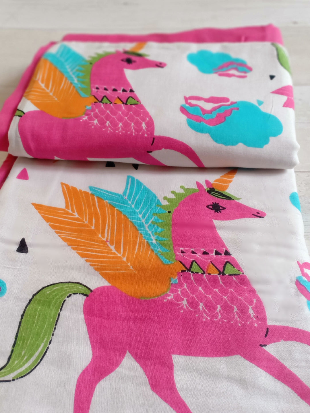 Cotton Malmal Blanket - Flying Unicorn (Junior)