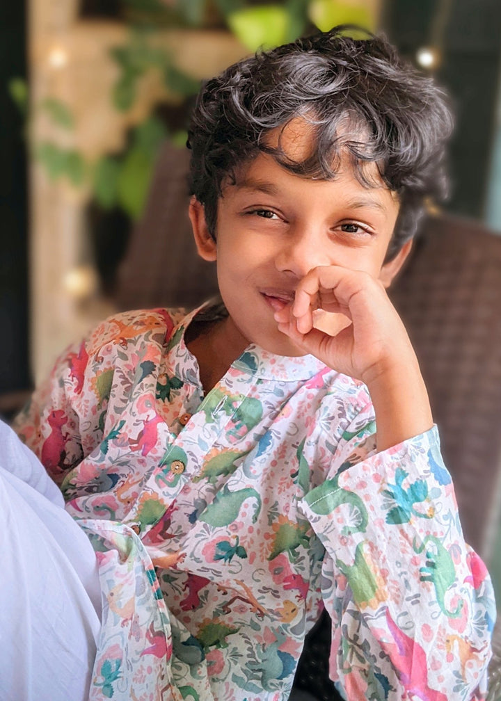 Malmal Kurta for Boys, Men | Dino-Roar