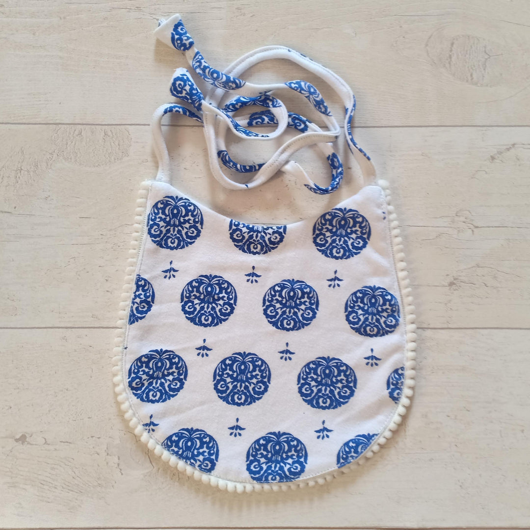 Cotton Knit Bib - Alpona (Dark Blue)