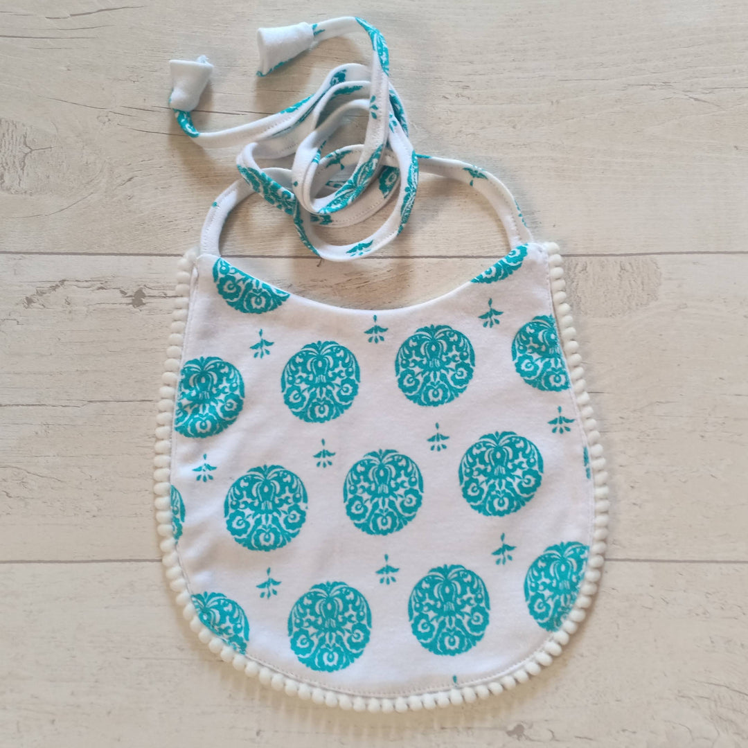 Cotton Knit Bib - Alpona (Light Blue)