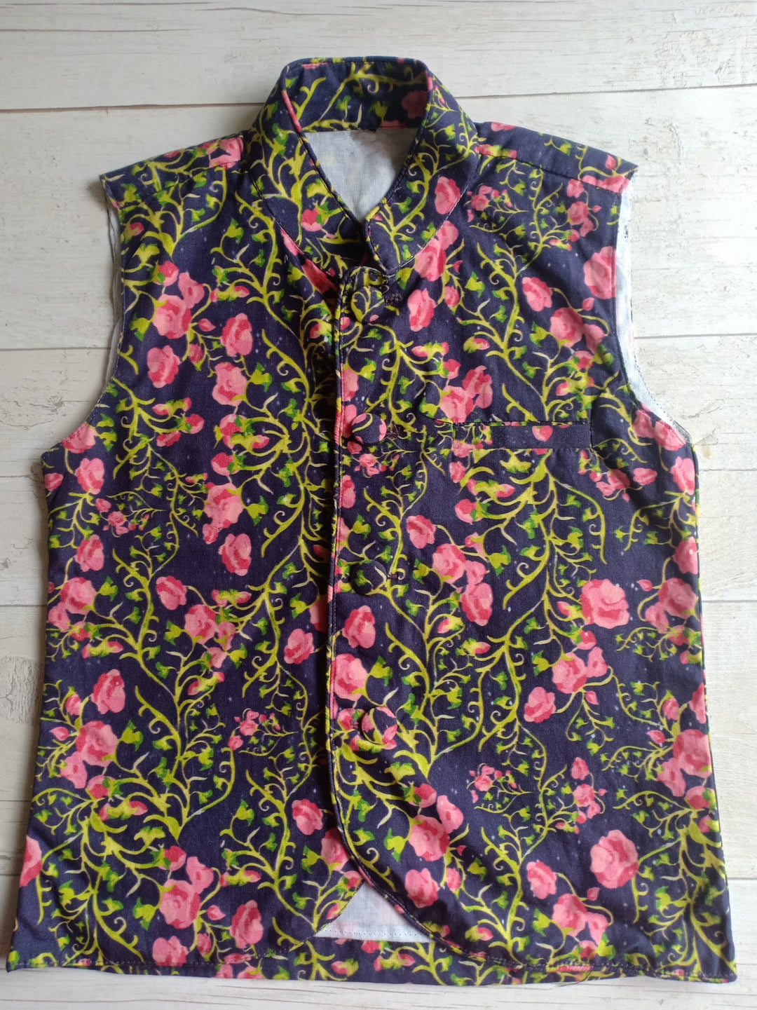 Cotton Nehru Jacket | Midnight Rose | 0-12Y