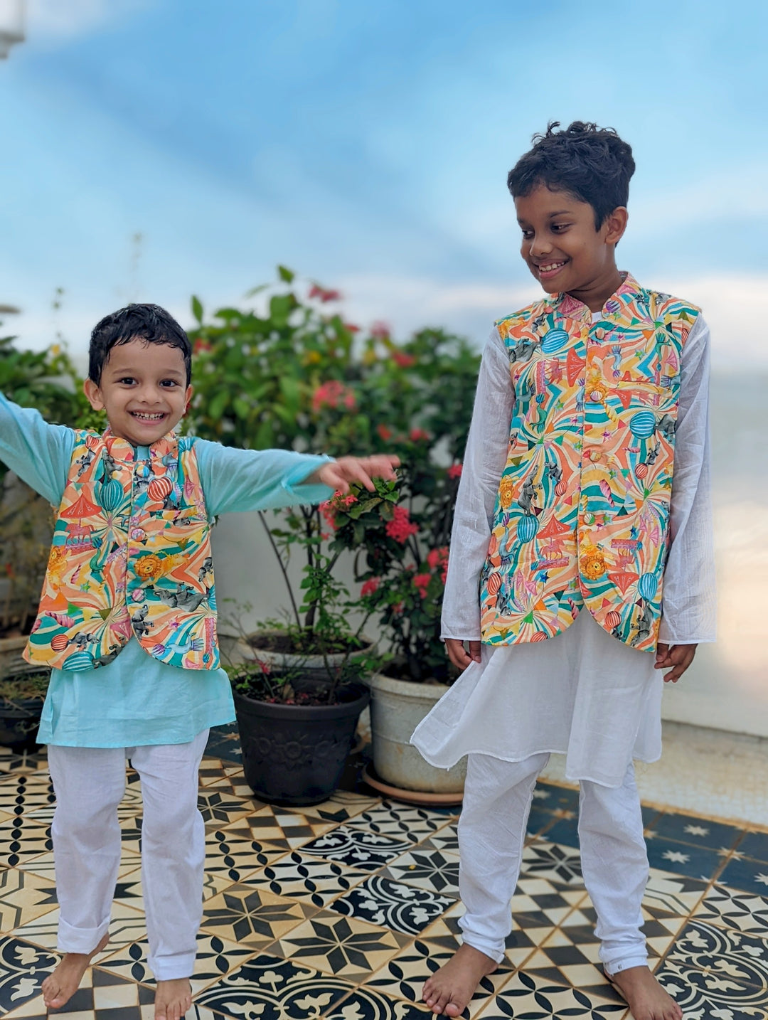 Cotton Nehru Jacket | Circus | Newborn to Adult