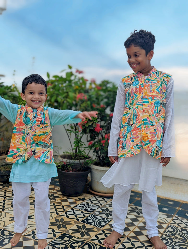 Cotton Nehru Jacket | Circus | Newborn to Adult