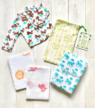 Newborn Muslin Gift Set - (Blanket, Swaddle, Clothes)