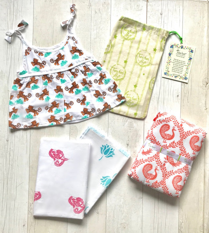 gift hamper for newborn baby muslin cotton swaddle and blanket