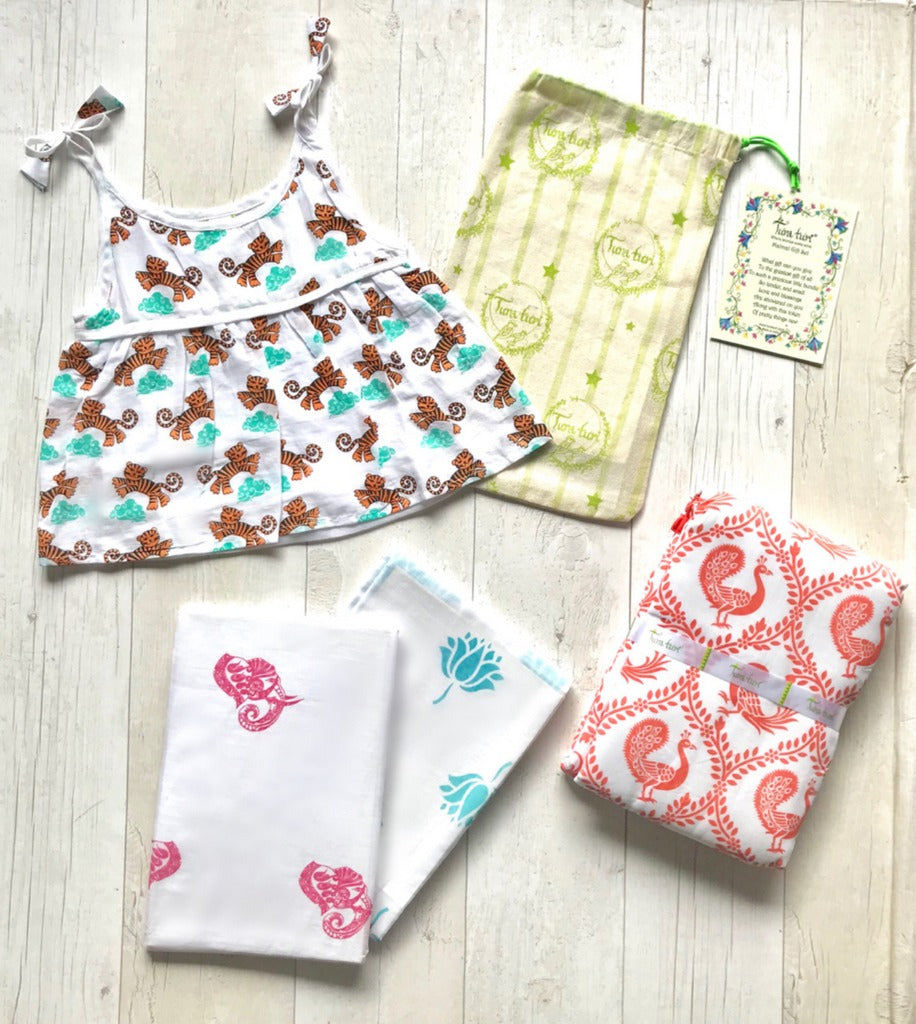 Newborn Muslin Gift Set - (Blanket, Swaddle, Clothes)