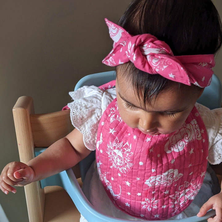 Malmal Cotton Bib - Nayantaara Pink