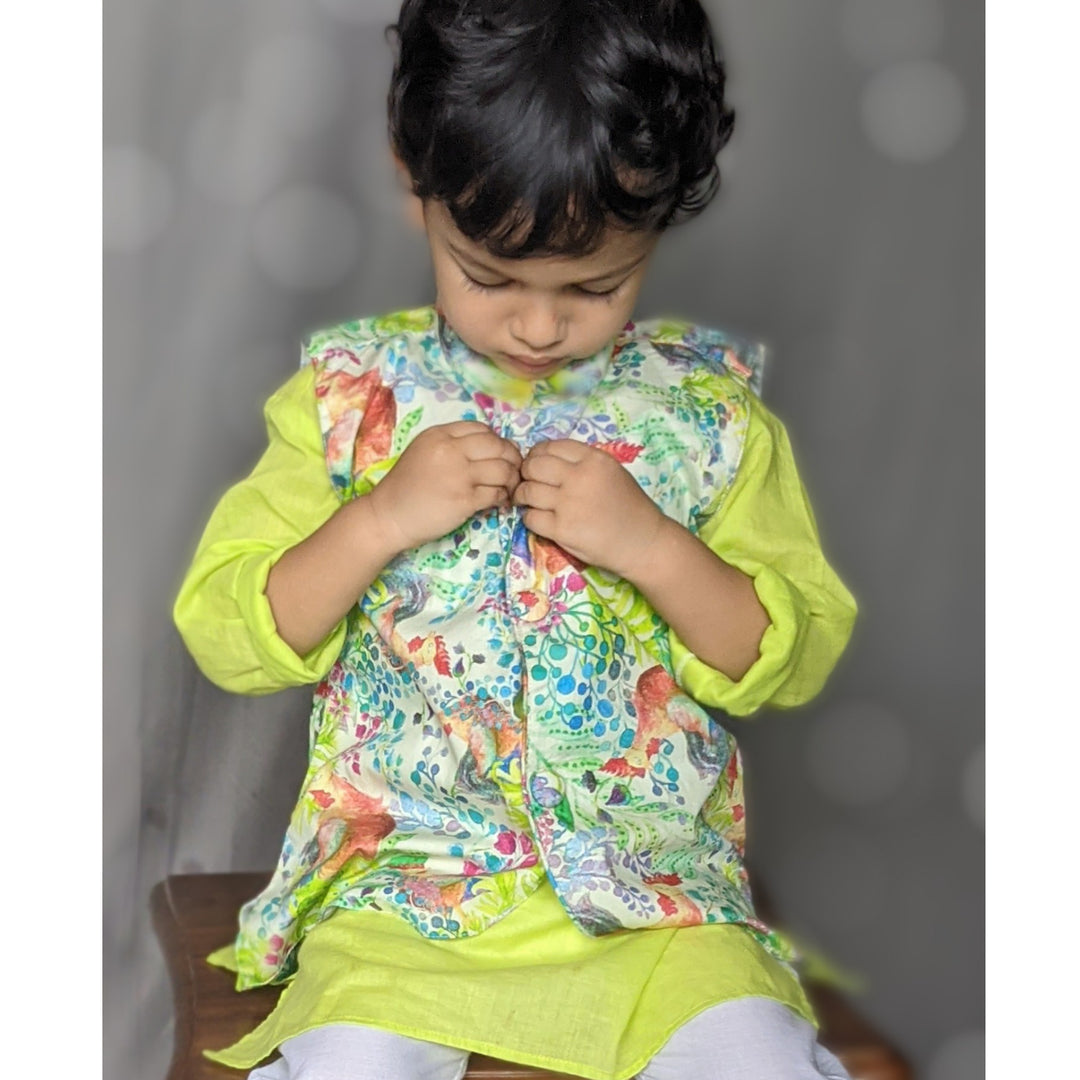 Cotton Nehru Jacket | Kukdoo Koo | Newborn to Adult sizes
