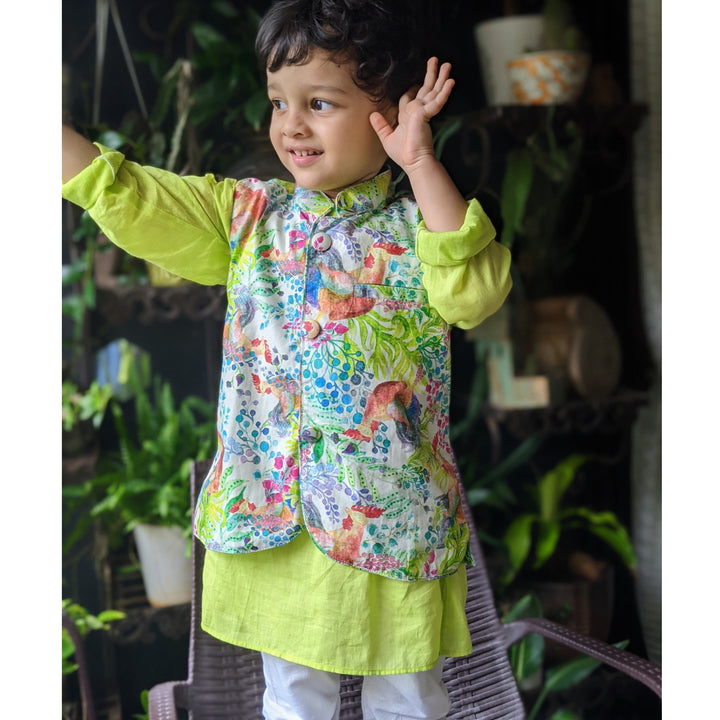 Ethnic festive Printed Nehru Jacket boys