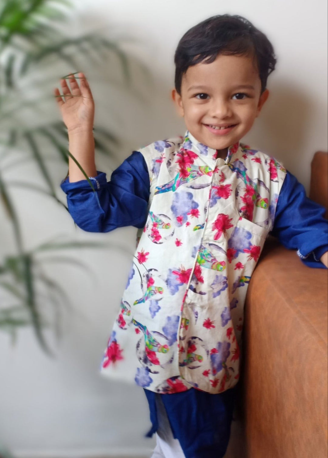 Festive Ethnic Cotton Nehru Jacket for boys