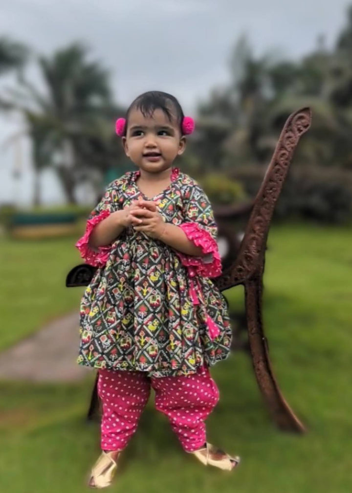 Cotton Malmal Anarkali Style Kurti with Salwar | Patola