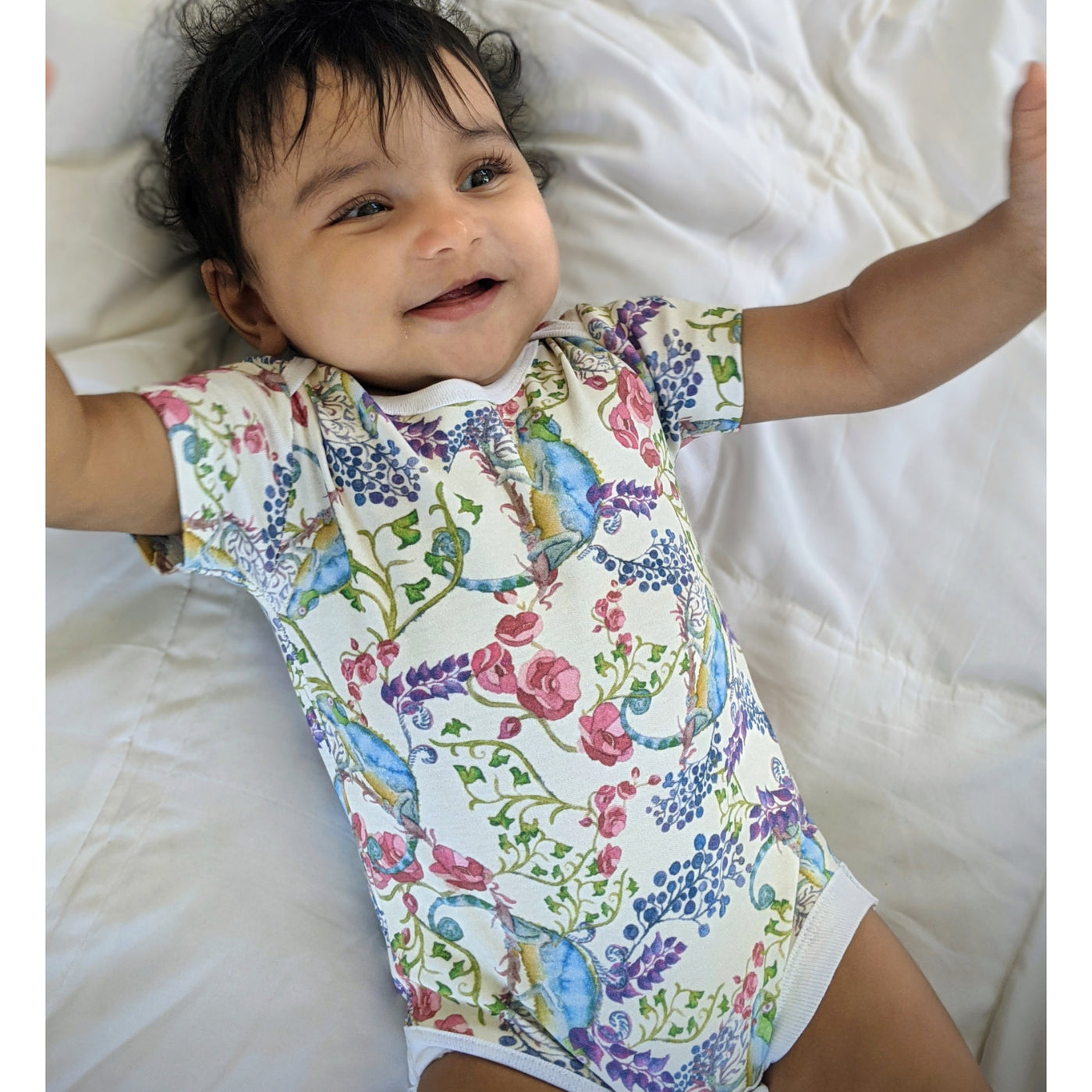 Tura Turi Baby Onesie Half Sleeve Bodysuit Karma Chameleon