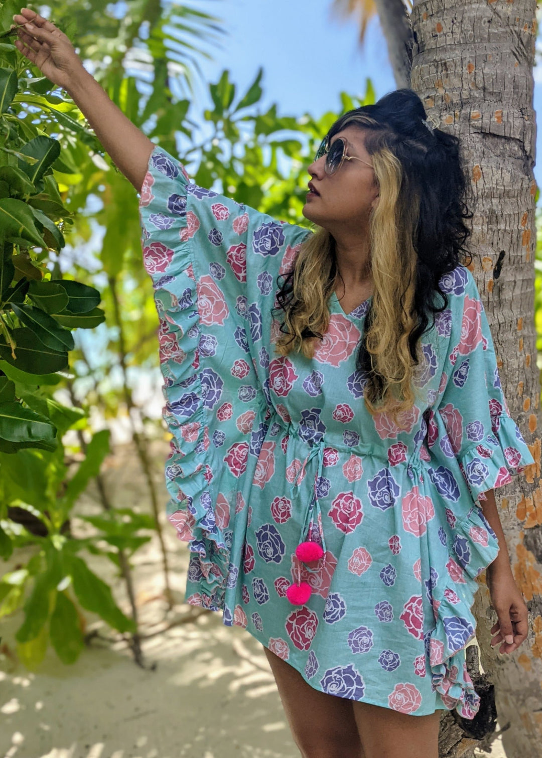 Rose Blush women’s beach kaftan – lightweight cotton summer wear