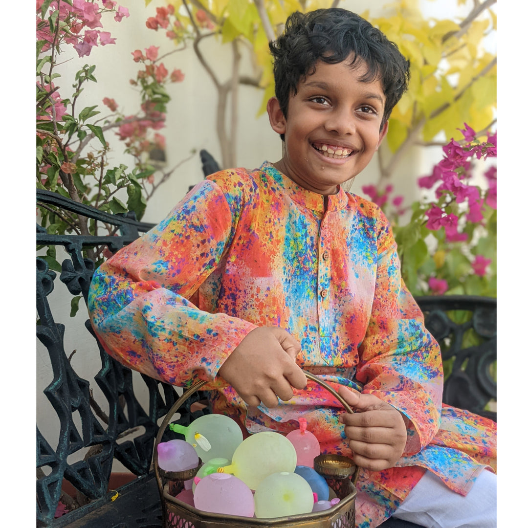 Cotton Malmal Kurta for Boys, Men | Holi Trance | Limited Stocks
