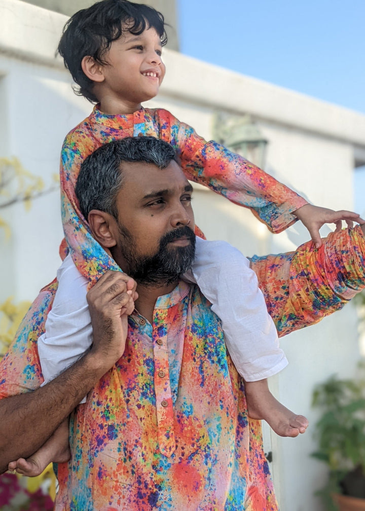 Cotton Malmal Kurta for Boys, Men | Holi Trance | Limited Stocks