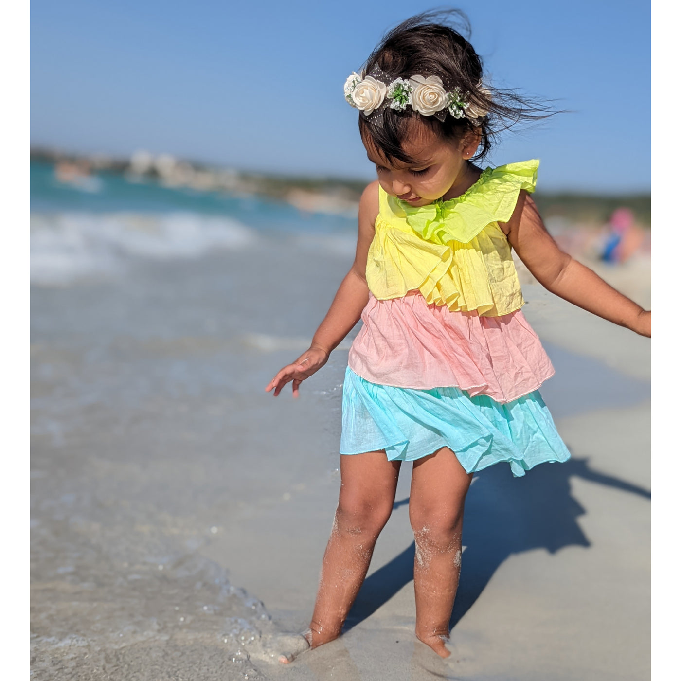 Cotton Malmal Ruffle Tiered Dress | Popsicle | 0-12 Years