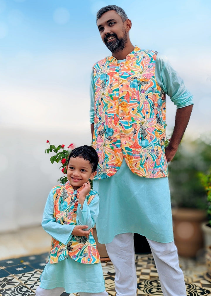 Cotton Nehru Jacket | Circus | Newborn to Adult
