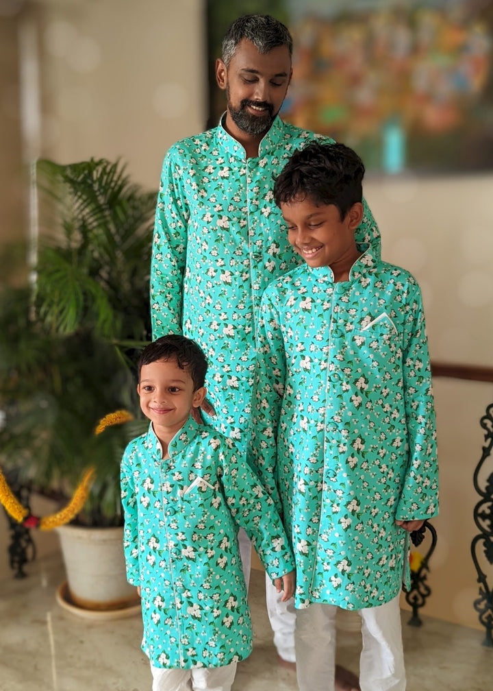 Sherwani &amp; Churidar Set | Jasmine Blue