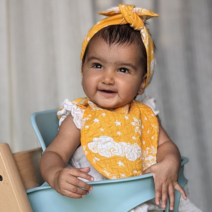 Malmal Cotton Bib - Nayantaara Yellow