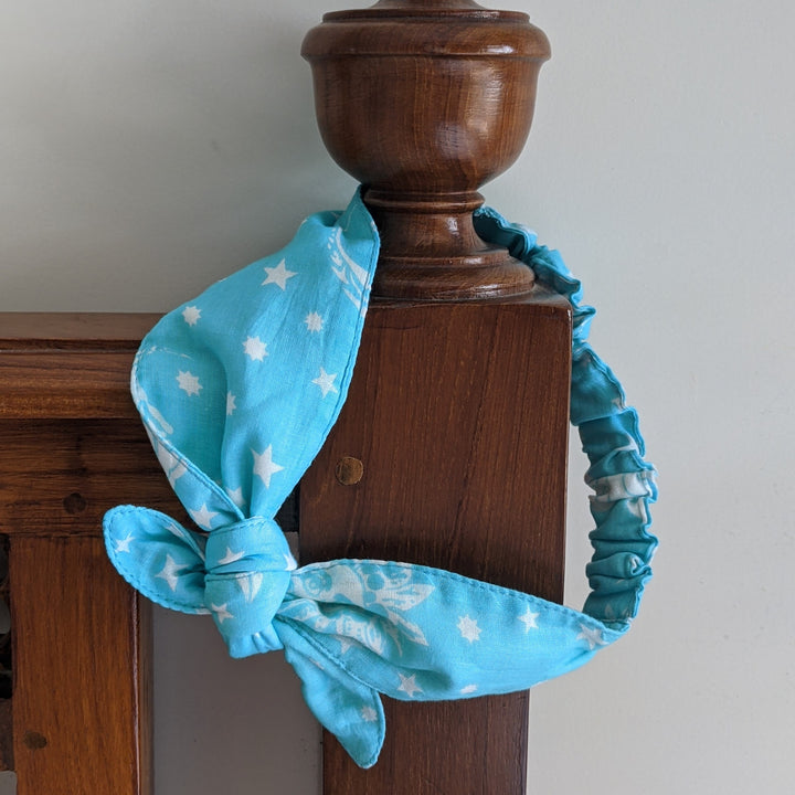 Cotton Malmal (Adjustable) Hairband - Nayantaara Aqua
