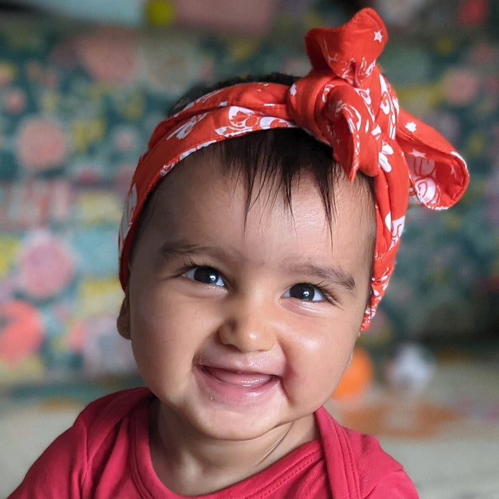 Cotton Malmal (Adjustable) Hairband - Nayantaara Red