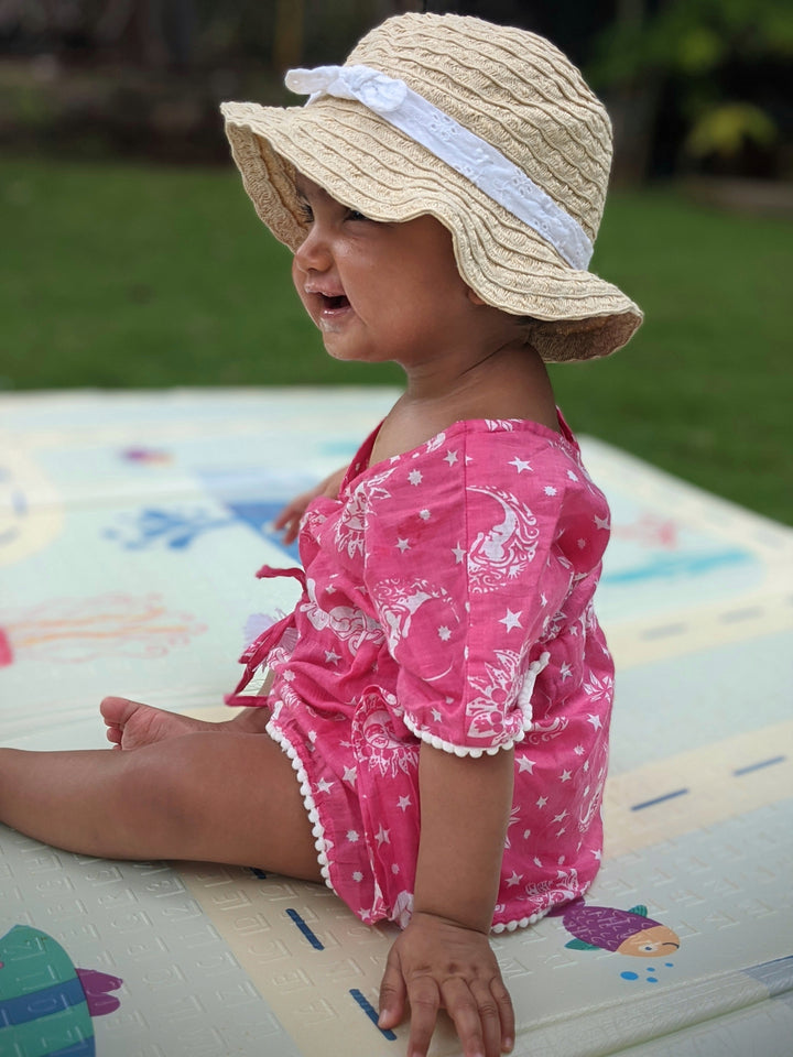 Cotton Malmal Beach Kaftan - Nayantaara Pink